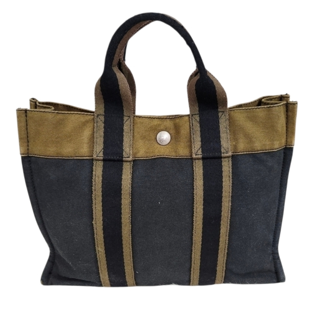 💚🔹️HERMES 🔹️TOTE BAG | TOTE BAG COLORS BLACK & ARMY GREEN W/ COA - Picture 3 of 17